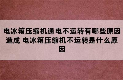 电冰箱压缩机通电不运转有哪些原因造成 电冰箱压缩机不运转是什么原因